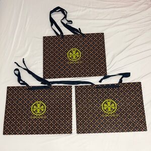 NEW Tory Burch Blue and Orange Patterned Medium shopping tote bags